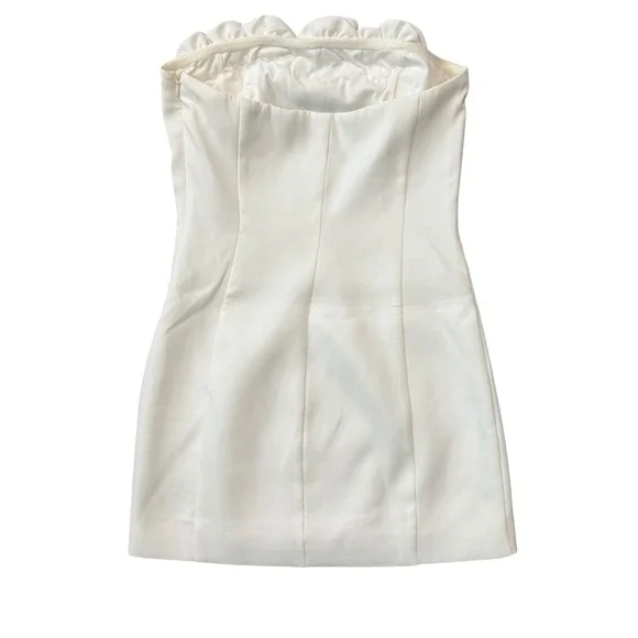 Meshki Brooks Rose Strapless Mini Dress White Size S | Floral Appliqué‎ Bridal - Picture 6 of 8